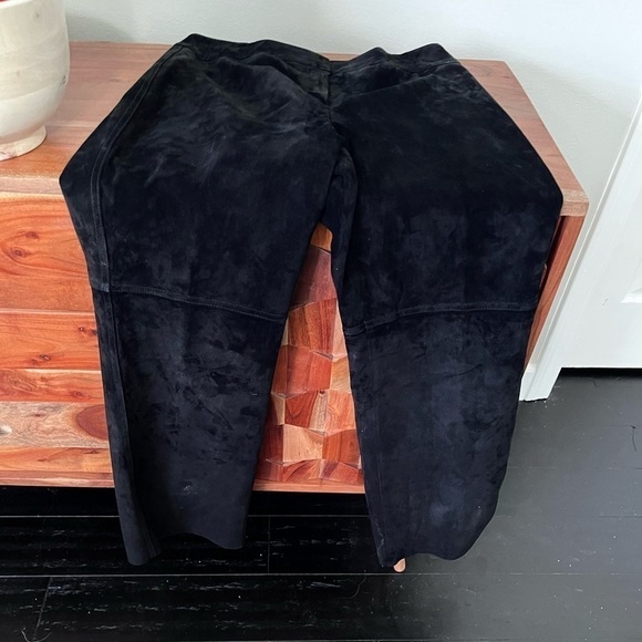 Kate Hill 100% Leather Suede High Rise Pants - Picture 3 of 10